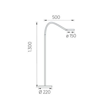 Masse der TESSA-FLEX LED-Leselampen von Knapstein Germany